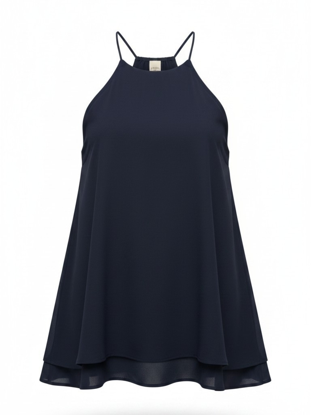 Paper Crane Navy Halter Swing Tank Top SZ L